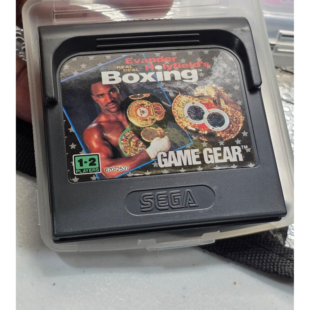 Sega Game Gear Evander Holyfield Real Deal Boxing Tested Working w/ Case